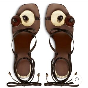 Tory burch knotted strappy sandals gold embellishments